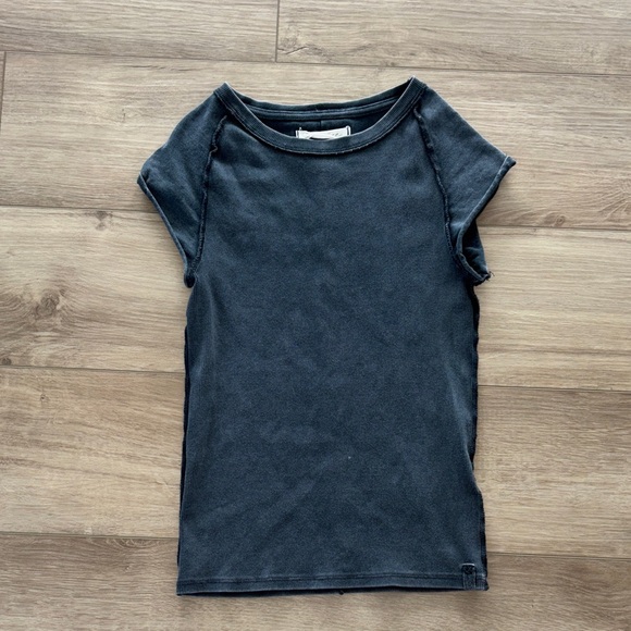 FREE PEOPLE We The Free - Ever Had Tee Charcoal Tee size small - Picture 2 of 6
